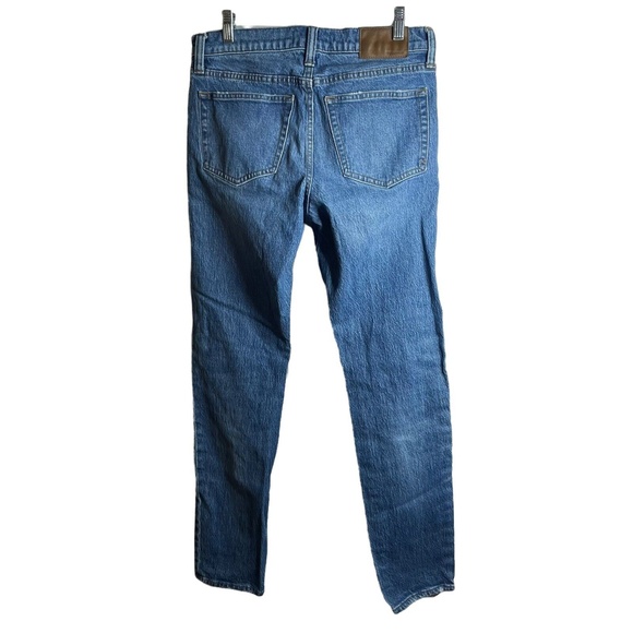 Madewell Jeans Mens 29 X 32 Straight Leg Slim Zip Medium Wash Blue Denim - Picture 2 of 10